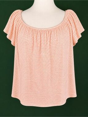 a.n.a Peach Off-Shoulder Ruffle Sleeve Top